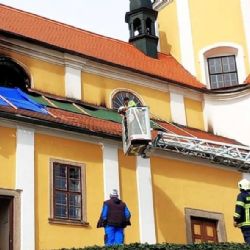Chlumský kostel po požáru: rekonstrukce potrvá minimálně tři roky